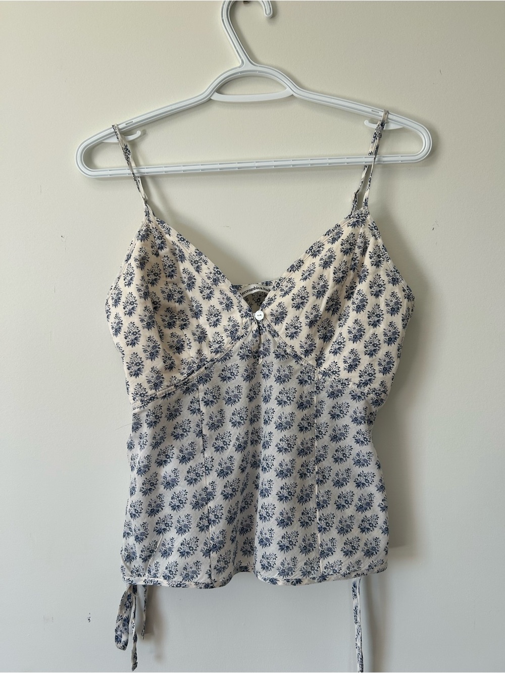 Abercrombie & Fitch Cream Cami with Blue Floral Print